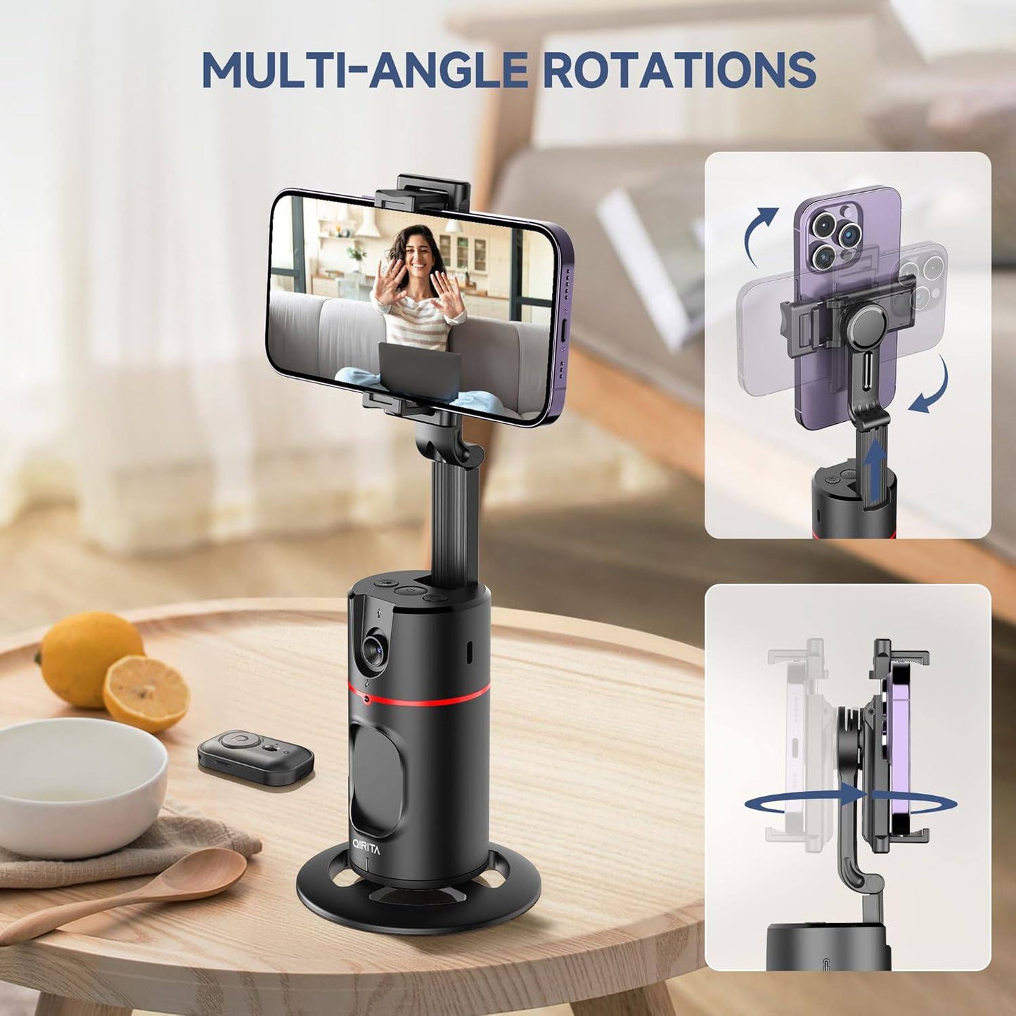 Trépied AI Selfie Stick – Stabilisateur Intelligent à Rotation 360°